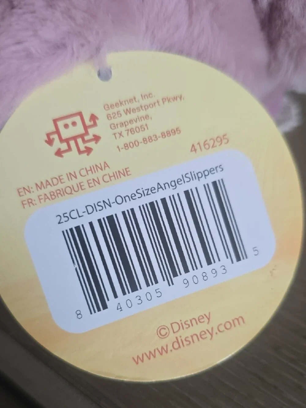 Disney Pink & Purple Stitch Plush Slippers